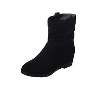 my order Ladies Boots British Style Fashion Boots Suede Pleated Short Boots Side Zipper Boots Wide Fit Boots Flat Booties Wedge ankle boots womens woman boots size 6