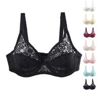 my order uk recent Ladies Bras Non Wired Full Support Bralettes Sexy Lace Breathable Underwear Adjustable Strap Wireless Seamless Bras Soft Comfort cami top with built in padded bra Black 36E