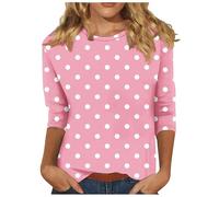 My Order Womens Casual 3/4 Sleeve Blouse UK Summer Fashion Crewneck Tunic Tops Funny Floral Butterfly Polka Dots Print Shirts Dressy Comfy Breathable Outdoor Wear Top Lightweight Tee
