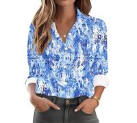 My Order Womens Casual Shirts UK 2025 Spring Summer Long Sleeve Collared Button Down Blouse Dressy Trendy Floral Printed Tops Ladies Elegant Going Out T-Shirt Loose Fit Shirts