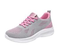 My Order Womens Trainers Low Top Running Shoes Breathable Mesh Orthopedic Sneakers Wide Fit Wedge Trainers Comfortable Lace Up Walking Shoes Wide fit Shoes Womens Pink 6