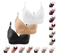 My Orders 3PC V Neck Bras for Women Seamless Plus Size Leisure Bras Non Wired Push Up Stretchy Bra Adjustable Straps Bralettes Comfy Solid Color Firm Prime Deals Today