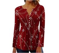 My Orders Blouses for Women UK Fall Casual Long Sleeve Button Up V Neck Henley Shirts 2024 Fashion Floral Butterfly Graphic Tunic Tops Ladies Elegant Pleated Going Out T-Shirts