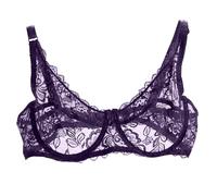 My Orders Breathable Non Wired Bras for Women UK Clearance Lace Seamless Comfort Bralettes Push Up Minimiser Bra Solid Color Support Bras for Older Women See Through Wireless Bra Underwear Purple