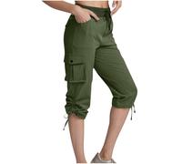 My Orders Cargo Cropped Trousers for Women UK Running Joggers Sweatpants Capris Ladies Summer Cotton Bootleg Trousers Stretch Elasticated Waist Pockets Half Trouser Yoga Gym Workout Tracksuit Bottoms