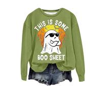 My Orders Deals of The Day Halloween Sweatshirt Costumes for Women Uk Halloween Theme Month Pullover Tops Fashion Graphic Print Long Sleeve Blouse Casual Christmas Jumper Sale