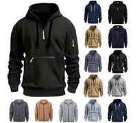My Orders Deals of The Day Hoodies for Men Uk Zip up Long Sleeve Pullover Tops Comfortable Drawstring Hooded Sweatshirts With Pockets men Casual Items Under 10 Pounds A Black