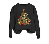 My Orders Deals of The Day Oversized Sweatshirt Women Ladies Autumn Winter Warm Christmas Cute Printed Sweatshirt Long Sleeve Pullover Hoodie Late Deals of The Day (Black, S)