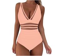 My Orders,Deals of The Day Sale Prime,Womens One Piece Swimsuit Tummy Control with Ruched Monokinis Tribal Swimsuits Sports Swimming Costume Padded Exercise Swimwear Khaki