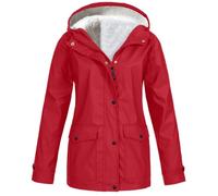 My Orders Deals of The Day Waterproof Jackets Women With Hood Warm Plush Lined Raincoats Windproof Full Zip up Long Sleeve Winter Jackets With Pockets Sale Clearance Outlet Clearance UK
