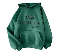 My Orders Delivery Personalised Sweatshirt Women Women's Print Long Sleeved Sweatshirt Blouse Pullover Solid Color Hooded Plus Size Holiday Christmas Deals of The Day (Green, M)