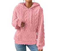 My Orders Delivery Sweatshirts for Women UK Clearancee Women's 2024 Winter Solid Fuzzy Lined Long Sleeve Hoodies Flannel Thermal Pullover Todays Deals of The Day (Pink, XXXL)