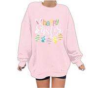 My Orders Happy Easter Sweatshirt for Women UK Casual Long Sleeve Crewneck Pullover Tops 2024 Funny Letter Eggs Printed Shirts Spring Summer Fashion Loose Fit Blouses Going Out Jumper