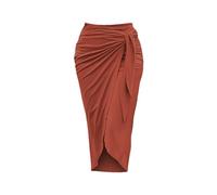 My Orders Items Midi Skirts for Women UK Elasticated Waist Long Skirts for Women Fall Winter High Waist Pencil Long Skirt Casual Split Bow A Line Pretty Fashion Orange