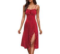 my orders, ladies dresses, Summer Dresses for Women UK 2025 Boho Causal Short Sleeve Vacation Floral Button Linen Dress with Pockets Ladies Maxi Printing Party Club Elegant Beach Dresses Red-B 3XL