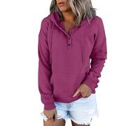 My Orders Lightning Deals Today Sweatshirts for Women UK Clearance Casual Button Down Long Sleeve Hoodies With Pocket Solid Color V-Neck Hood Pullover Tops Ladies Cashmere Jumper Sale