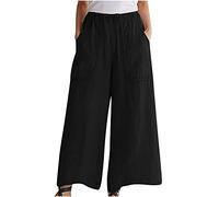 My Orders Mrat Trousers for Women UK Loose Straight Wide Legs Pants Cotton Linen Casual Trouser Plus Size Stripe Print Long Trouser Baggy Palazzo Trousers Ladies Culottes Pants Oversized S-4XL