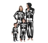 My Orders Placed Family Matching Halloween Pajamas UK 2024 Fashion Long Sleeve Zipper Jumpsuit Funny Pumpkin Ghost Bat Graphic Sleepwear Outfits Fall Winter Hooded Family Matching Nightweat