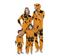 My Orders Placed Family Matching Halloween Pajamas UK 2024 Fashion Long Sleeve Zipper Jumpsuit Funny Pumpkin Ghost Bat Graphic Sleepwear Outfits Fall Winter Hooded Family Matching Nightweat