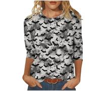 My Orders Placed Halloween Tunic Tops for Women UK 2024 Fall Casual Crewneck Lightweight Shirts Funny Pumpkin Bats Spiderweb Print Blouses Dressy Trendy Going Out T-Shirts for Ladies
