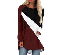 My Orders Placed Recently By Me Oversized T Shirt Women Women's Spring Round Neck Long Sleeved Stripe Colored Print Loose Casual Raglan Sleeve Top Coats for Women UK Winter Sale Clearance