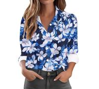 My Orders Placed Womens Casual Shirts UK 2025 Spring Summer Long Sleeve Collared Button Down Blouse Dressy Trendy Floral Printed Tops Ladies Elegant Going Out T-Shirt Loose Fit Shirts