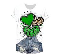 My Orders Placed Women's St Patricks Day T-Shirt UK 2025 Summer Short Sleeve Crewneck Tops Funny Lucky Shamrock Gnome Printed Shirts Dressy Casual Plus Size Tshirts Lightweight Blouse