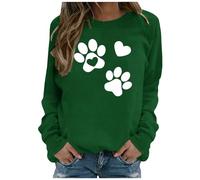 My Orders Placed Women's Sweatshirts Funny Love Heart Dog Paw Print Pullover Tops UK Casual Long Sleeve Crewneck Sweater 2024 Fall Winter Fashion Solid Color Loose Fit Jumper Blouses