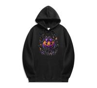 My Orders Recent Orders Placed By Me Halloween Jumpers for Women UK Lady's Halloween Hoodie Pumpkin Letter Print Loose Large Size Pullover Top Plus Size for Women (Black, L)