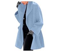 My Orders Recent Orders Placed By Me Winter Coats for Women UK Womens Winter Wool Coat Trench Jacket Ladies Warm Slim Long Overcoat Outwear Womens Quilted Outlet Clearance Uk (Blue, XL)