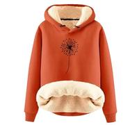My Orders Recent Orders Placed By Me Winter Essentials for Women Lamb Wool Round Neck Hoodie For Men Winter Youth Thick Warm Solid Color Hooded Top Plus Deals of The Day Sale (Orange, M)