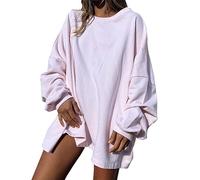 My Orders Recent Orders Placed By Me Winter Sweatshirt for Women Women's Autumn And Winter Fashion Casual Solid Color Loose Sleeved Round Neck Long Sweater Late Deals of The Day (Pink, M)