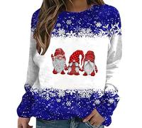 My Orders Recent Orders Placed By Me Winter Sweatshirt for Women Women's Christmas Snowman Snowflake Print Autumn/Winter Loose Relaxed Long Sleeve Round Ladies Xmas Presents (Blue, XS)