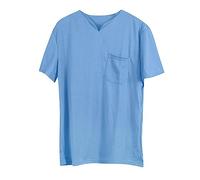 My Orders The Deal Men Summer Clothes Men's Solid Fitness Large Sports T Shirt Men's Elastic Cotton Pocket Short Sleeve Summer V Neck Shirt Mens Fashion Plus Size Mens Tops Blue