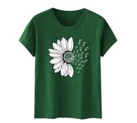 My Orders The Deal Sunflower T-Shirts for Women UK Plus Size Fashion Summer Chiffon Blouse Casual Short Sleeve Crew Neck Tunic Top Cute Custom t Shirts Corset White top
