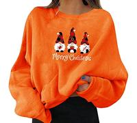 My Orders UK My Recent Orders Ladies Sweatshirts And Hoodies Christmas Women's Party Pullovers Fun Graphic Print Crew Neck Long Sleeve Sweatshirts Orders Placed By Me 2024 (Orange, XL)