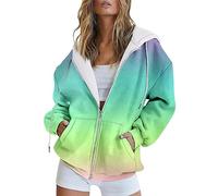 My Orders UK My Recent Orders Ladies Sweatshirts And Hoodies Fashion Autumn And Winter Gradient Printing Casual Pocket Long Sleeve Drawstring Hooded Wearhouses Clearance (I, XXL)