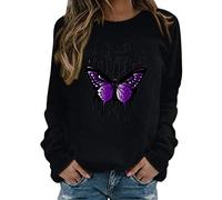 My Orders UK My Recent Orders Plain Sweatshirts for Women UK clearance Womens Print O Neck Sweatshirt Round Neck Fit Pullover Tops Casual Long Sleeve (Black, L)