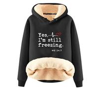 My Orders UK My Recent Orders Sweatshirts for Women UK Oversized Women's Long Sleeved Letter Print Velvet Warm Hooded Sweatshirt Plus Size Activewear My Orders UK My Recent Orders (Black, M)