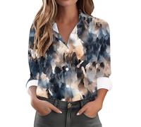 My Orders Womens Casual Shirts UK 2025 Spring Summer Long Sleeve Collared Button Down Blouse Dressy Trendy Floral Printed Tops Ladies Elegant Going Out T-Shirt Loose Fit Shirts