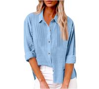 My Orders Women's Cotton Linen Shirts UK 2025 Spring Summer Long Sleeve Button Down Lapel Neck Blouse Dressy Trendy Pleated Solid Color Tops Casual Loose Fit Roll Up Sleeve Shirts