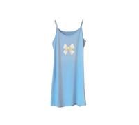 My Orders Women's Nightdress UK The Order Sleeveless Bow Printed Camisoles Dresses Pyjamas Nightgown Nighties Solid Color Nightshirts Soft Cotton Loose Sleep Midi Dress Ladies Casual Sleepwear Pajamas