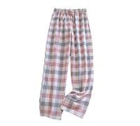 My Orders Women's Plaid Pyjama Bottoms Super Soft Comfy Loose Lounge Pants Checkered Pajama Pants Elastic Waist Wide Leg Pj Bottoms Plaid Breathable Casual Trousers Lightweight Breathable Trousers UK