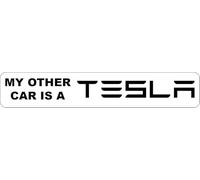 My Other Car is a Tesla Vinyl Sticker | Car Bumper Sticker | Joke Campervan Sticker | Funny Caravan Sticker | Stocking Filler | Funny Gift | 240mm x 40mm