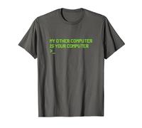 My Other Computer is Your Computer Hacker Programmer Hacking T-Shirt, Men, Asphalt Grey, Small