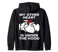 My Other Heart Is Under The Hood Quote Zip Hoodie