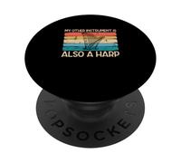 My Other Instrument Is Also A Harp Funny Harpist Harp Player PopSockets Adhesive PopGrip