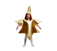 My Other Me Me-204393 Girl's Star Costume, Gold, 7-9 Years (Viving Costumes 204393)