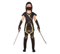 My Other Me Unknown Me-204891 Ninja Costume for Girls, Black, 5-6 Years (Viving