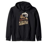 My Other Ride Is A Locomotive Funny Train Zip Hoodie